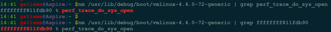 nm vmlinux